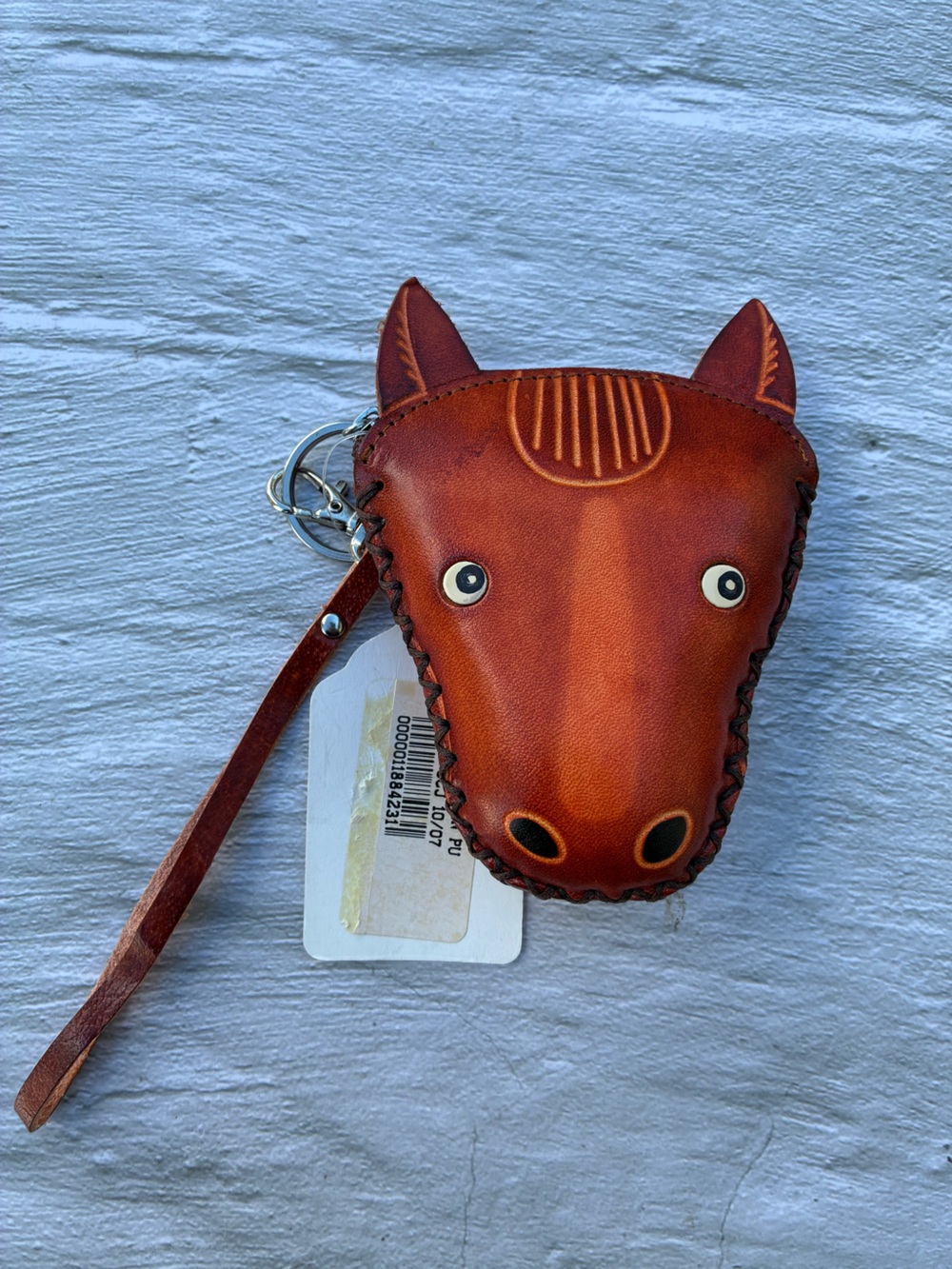 NWT Brown Horse Leather Keychain Coin Pouch